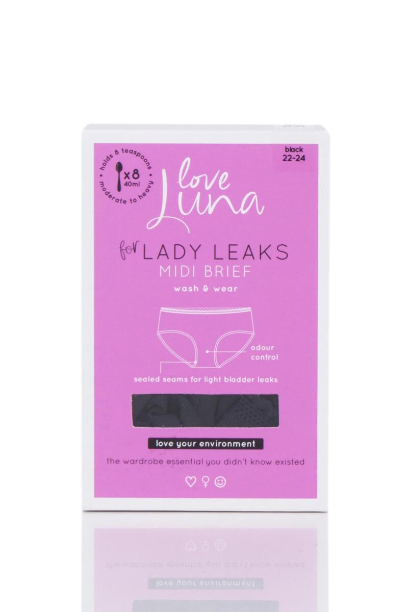 Ladies 1 Pack Love Luna Lady Leaks Midi Briefs from SockShop