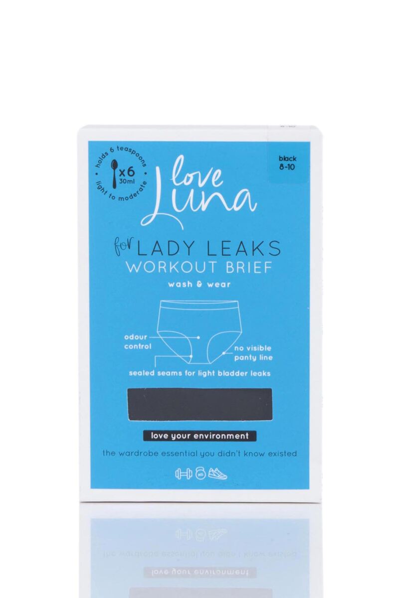 Ladies 1 Pack Love Luna Lady Leaks Workout Briefs from SockShop