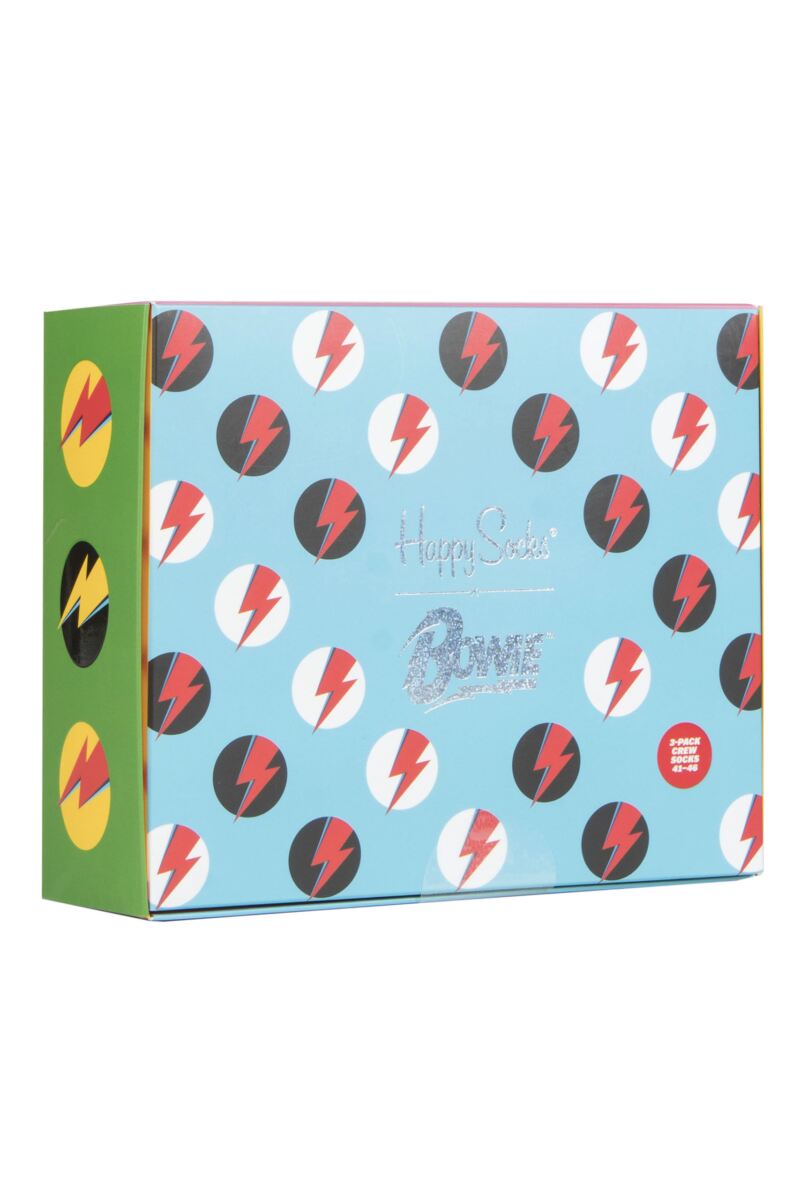 Mens 3 Pair Happy Socks David Bowie Gift Boxed Cotton Socks