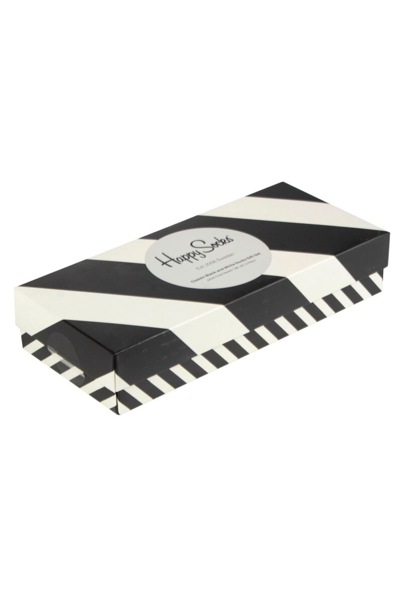 Happy Socks 4 Pair Classic Black & White Gift Boxed Socks