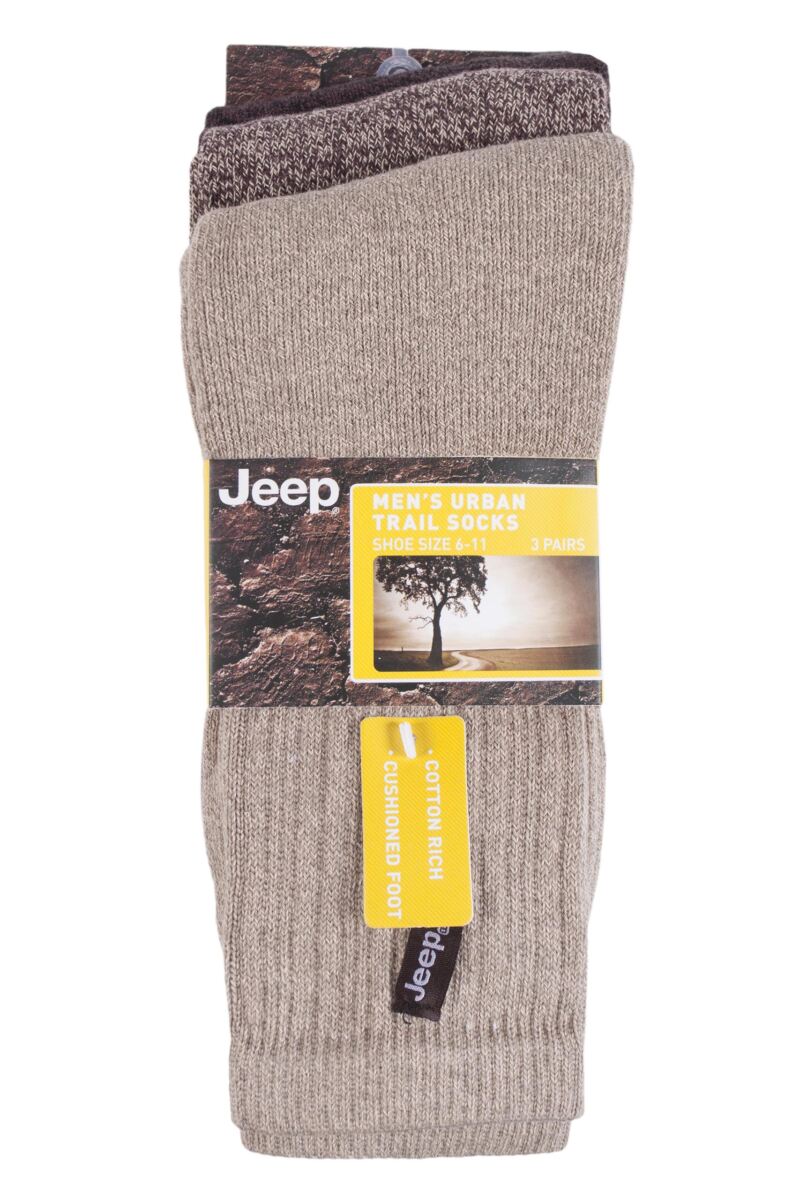 Mens 3 Pair Jeep Terrain Leisure Socks from