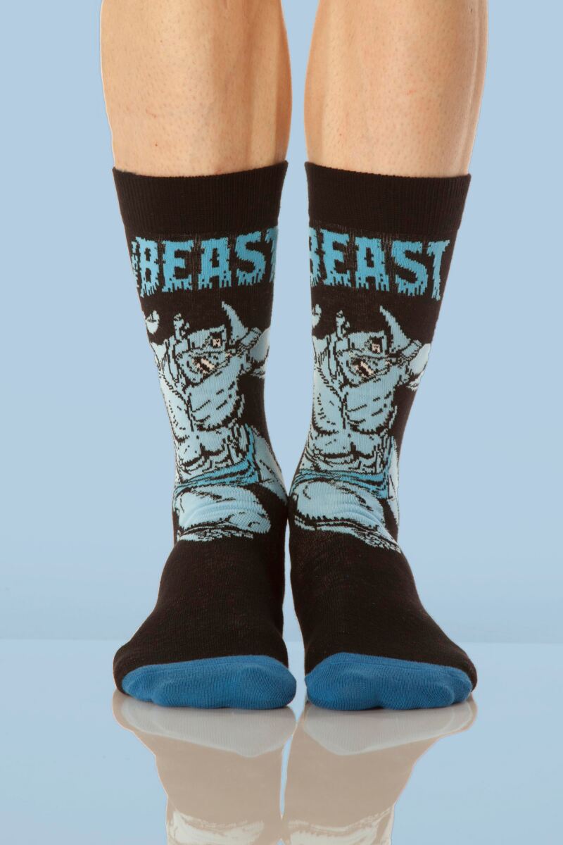 Mens 4 Pair SOCKSHOP Marvel X-Men Wolverine, Beast, Cyclops and Colossus Cotton Socks