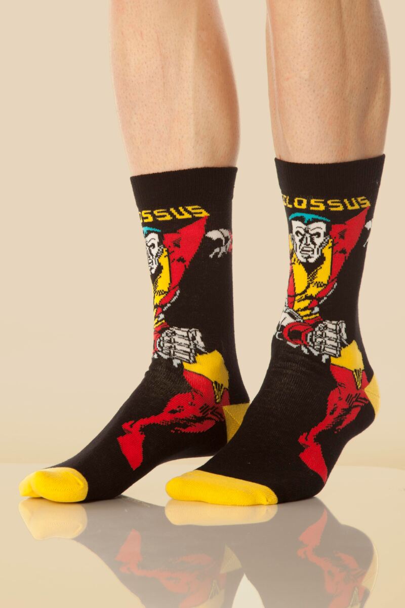 Mens 4 Pair SOCKSHOP Marvel X-Men Wolverine, Beast, Cyclops and Colossus Cotton Socks