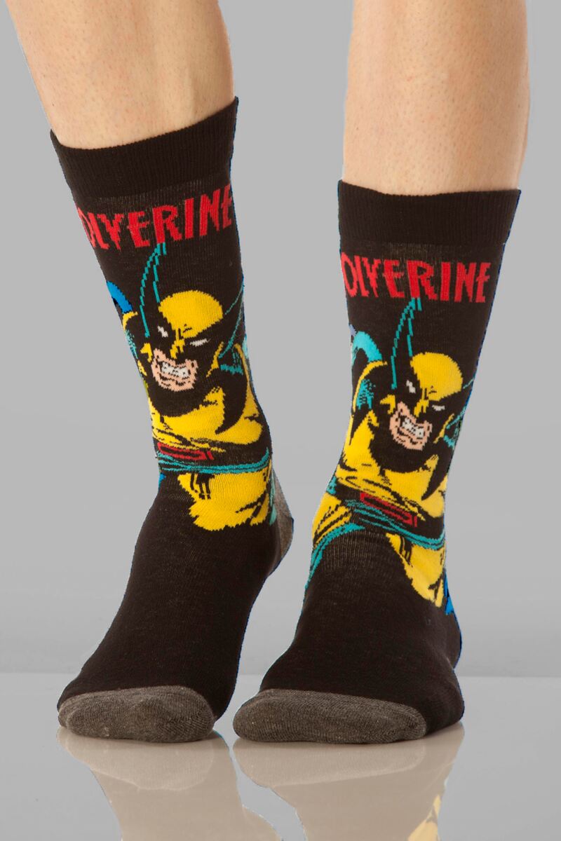 Mens 4 Pair SOCKSHOP Marvel X-Men Wolverine, Beast, Cyclops and Colossus Cotton Socks