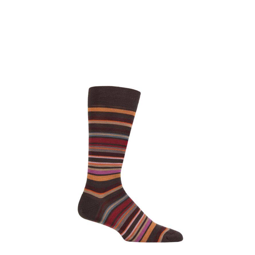 Mens 1 Pair Pantherella Quakers Merino Wool Striped Socks from SockShop