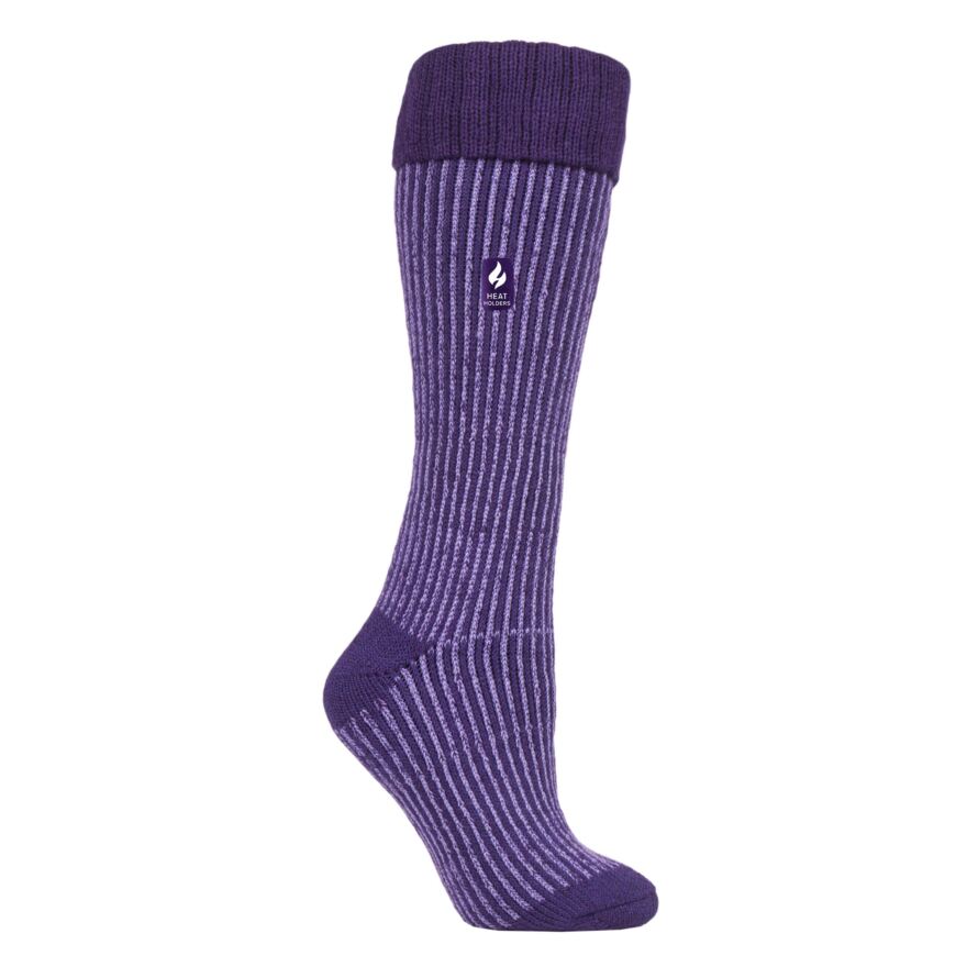 3-Pack Patterned Heat Holders Thermal Socks - Tog 1.6, Size 4-8, Various Colors, Cushioned For Winter