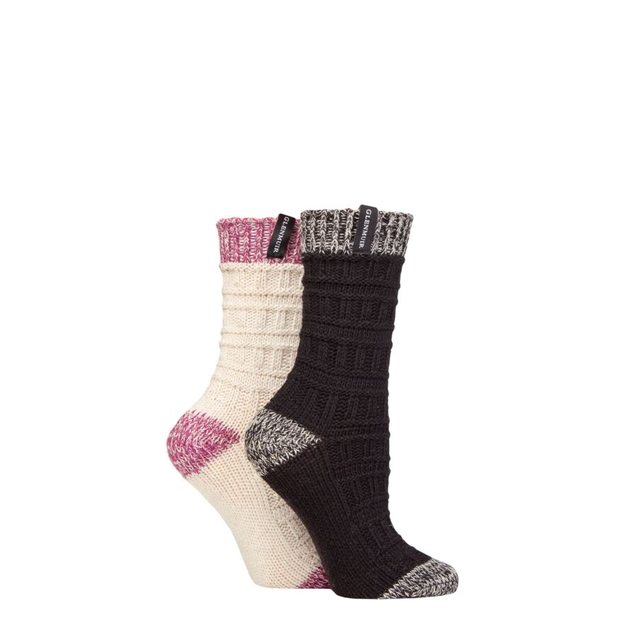 Ladies 2 Pair Glenmuir Classic Fashion Boot Socks from