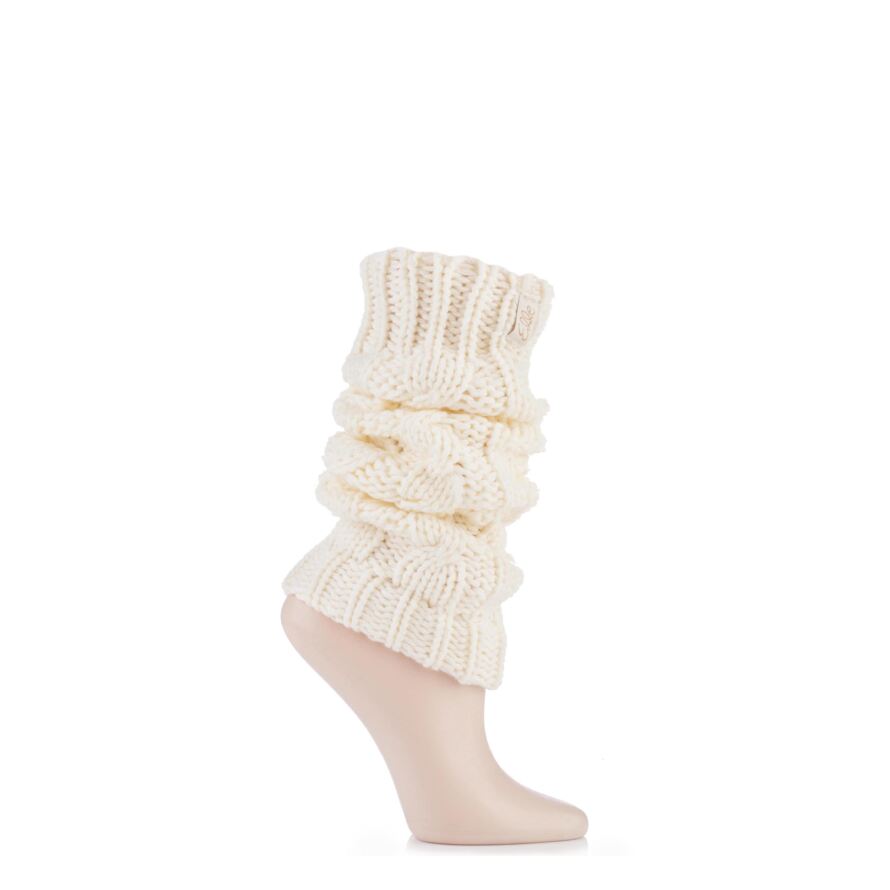 Ladies Elle Chunky Cable Knit Leg Warmers from
