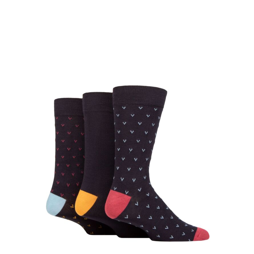 Mens 3 Pair Glenmuir Patterned Bamboo Socks