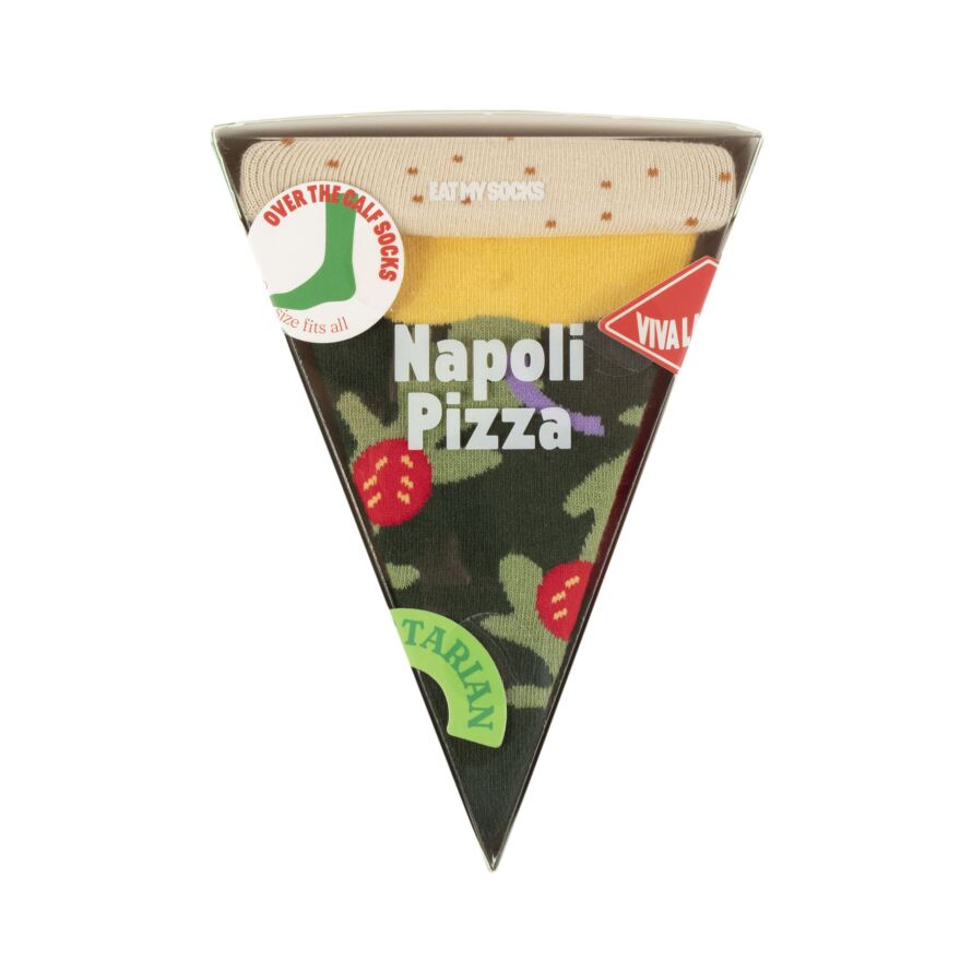 Livoni Calzini Regular Con Fetta Di Pizza, Taglia 35-38, Unisex, Multicolor, Cotone