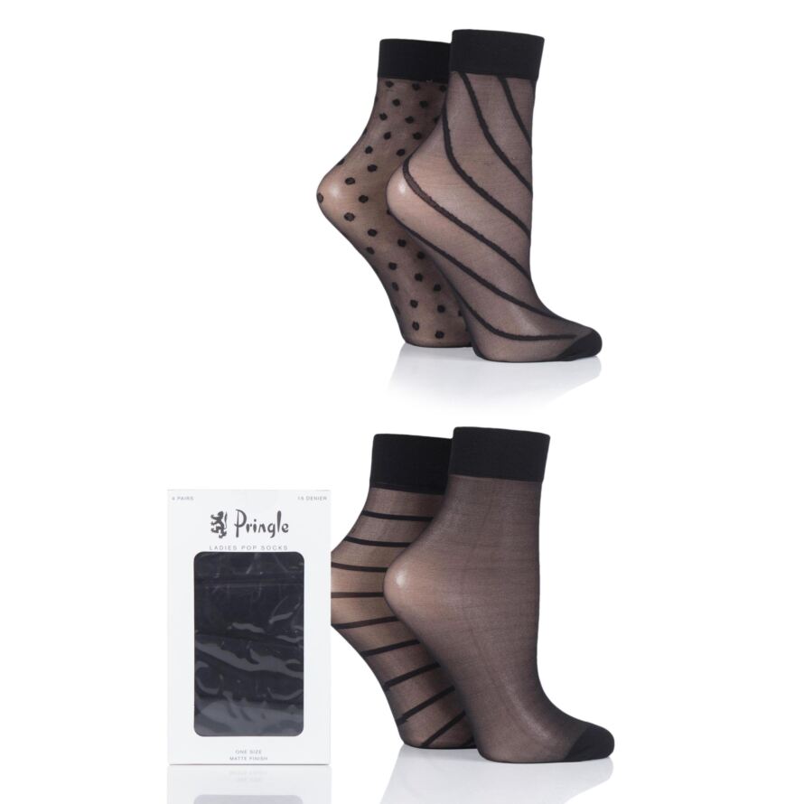 thick black pop socks