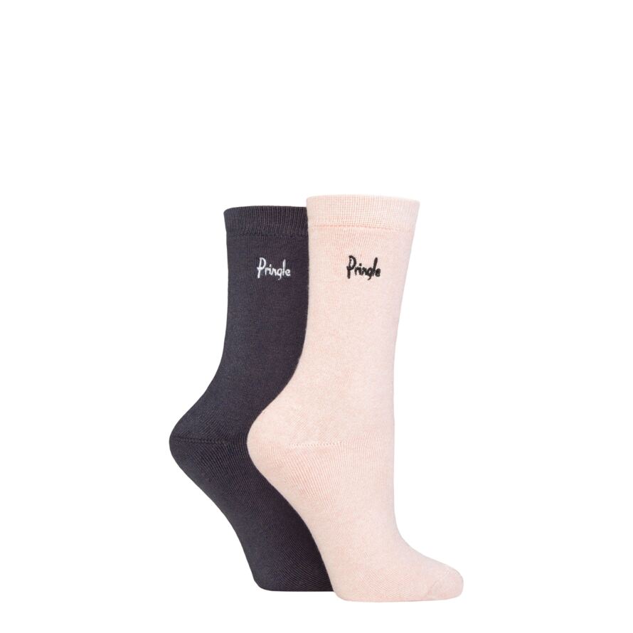 Ladies 2 Pair Pringle Bamboo Cushioned Leisure Socks
