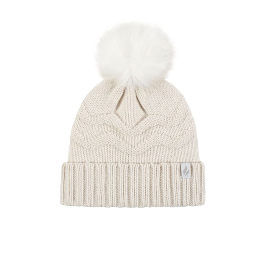 Ladies 1 Pack Heat Holders Cotswolds Turnover Pom Pom Hat