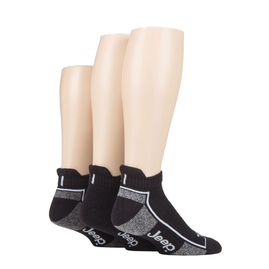 Mens 3 Pair Jeep Cushioned Trainer Socks from