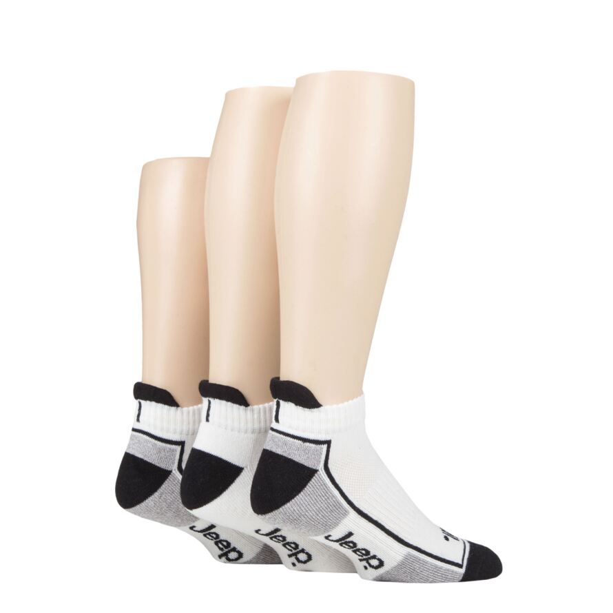 Mens 3 Pair Jeep Cushioned Trainer Socks from