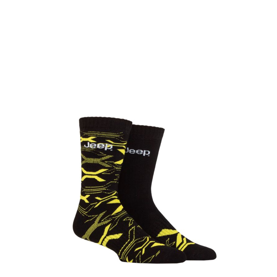 Mens 2 Pair Jeep Heavy Cushioned Bamboo Boot Socks