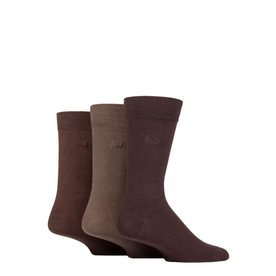 Mens 3 Pair Pringle Plain Rupert Bamboo Socks from