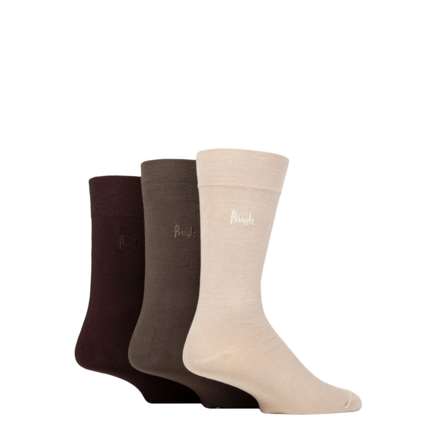 Mens 3 Pair Pringle Gentle Grip Bamboo Socks from