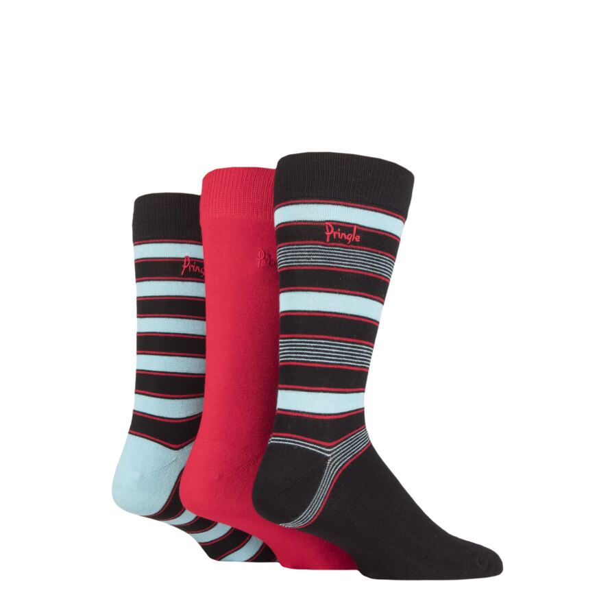 Mens 3 Pair Pringle Patterned Bamboo Socks from