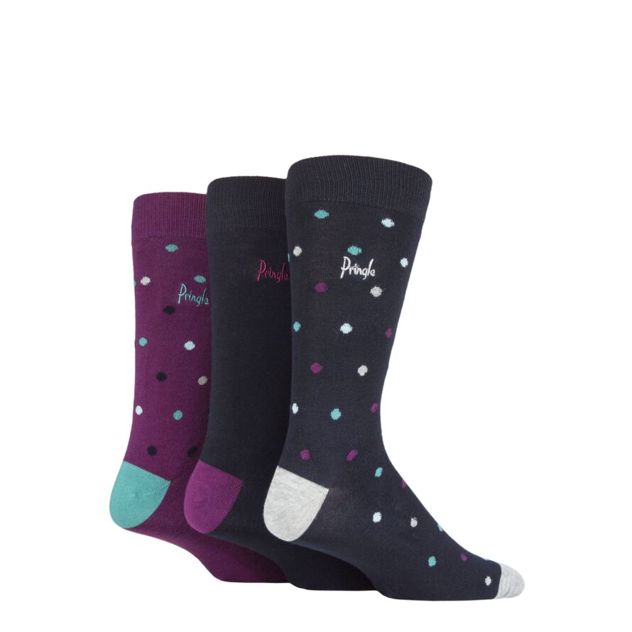 Mens 3 Pair Pringle Patterned Bamboo Socks from