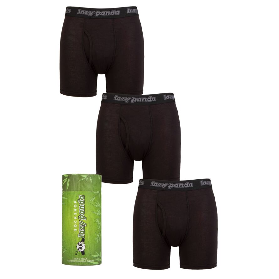 Mens 3 Pack Lazy Panda Bamboo Boxer Shorts from