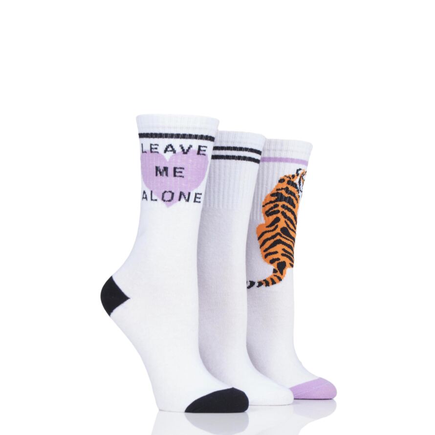 Ladies Wild Feet Slogan Cotton Sports Socks from