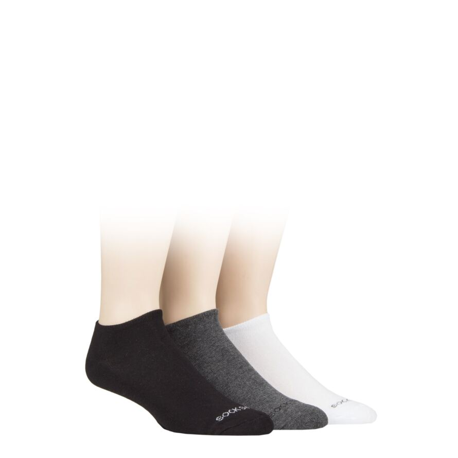 Mens 3 Pair Bamboo Cushioned Trainer Socks from