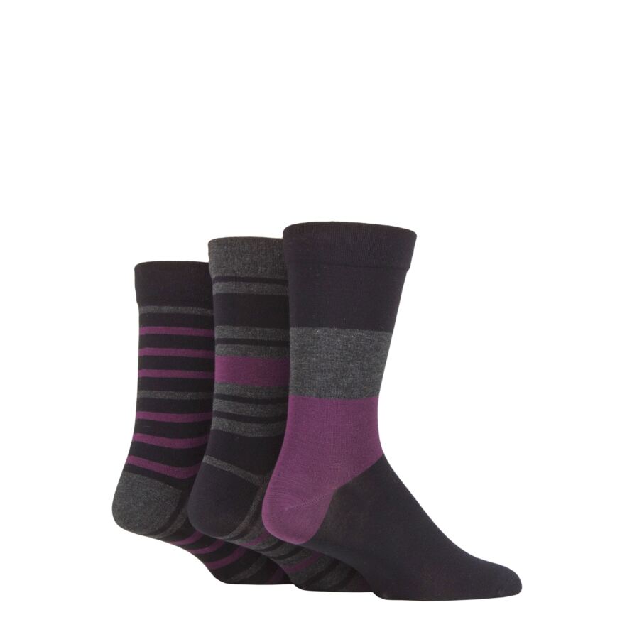 Farah Classic 3-Pack Mens Bamboo Socks – Colourful Striped, Soft Grip, Size 7-12