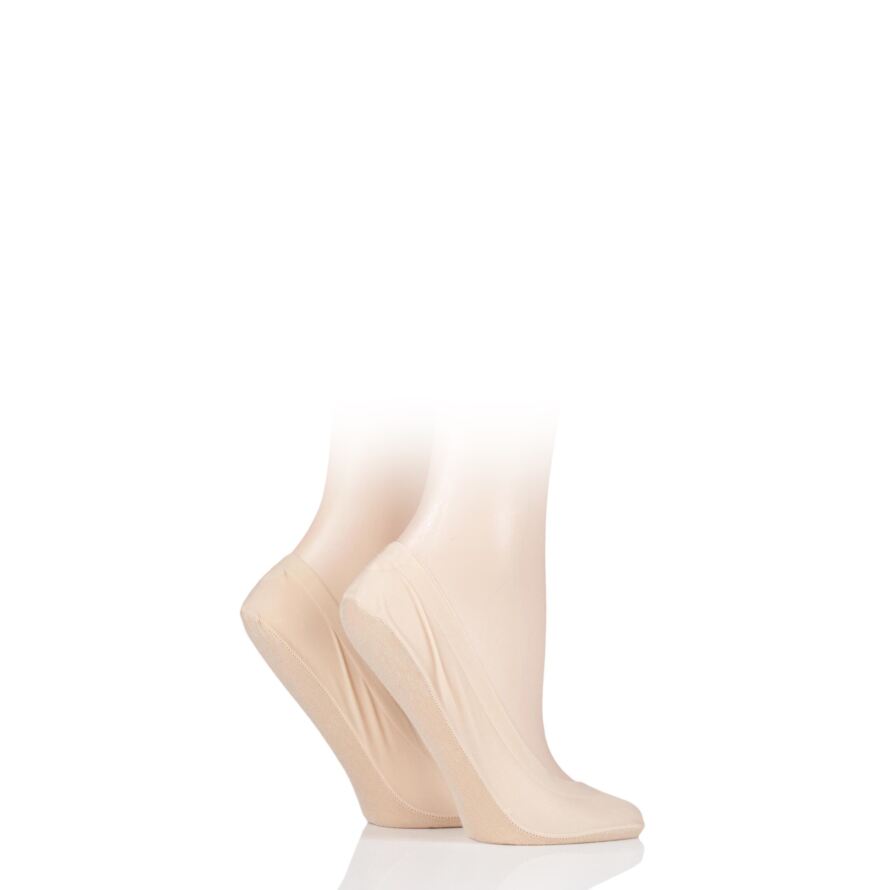 Ladies 2 Pair Elle Smooth Nylon Shoe Liners