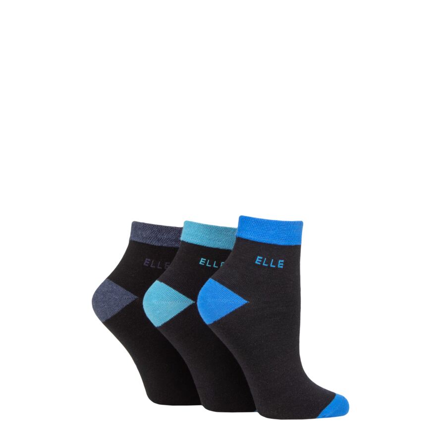 Ladies Elle Striped Cotton Ankle Socks from
