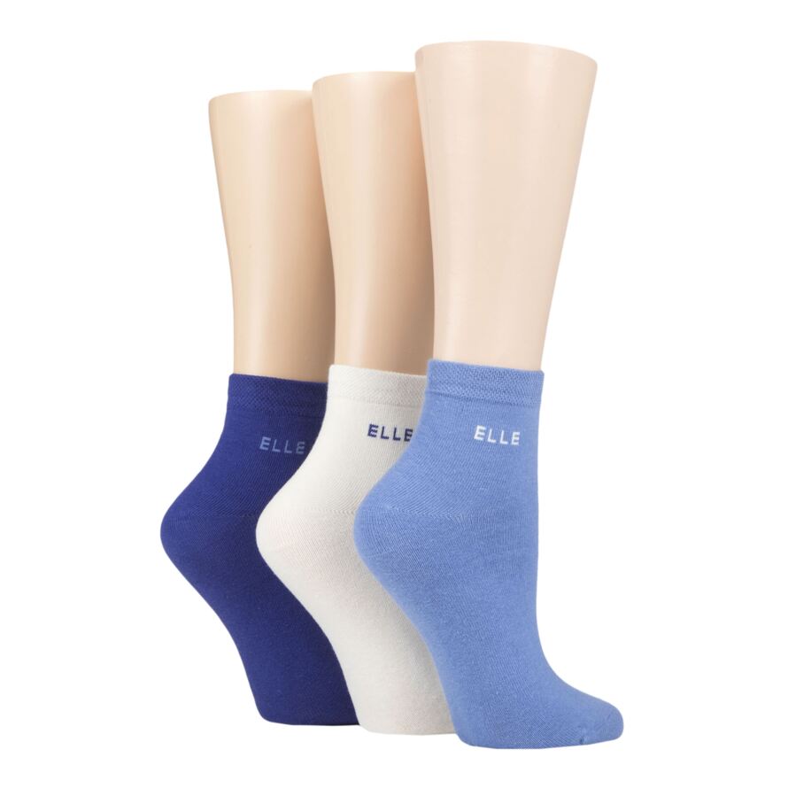 Ladies Elle Striped Cotton Ankle Socks from