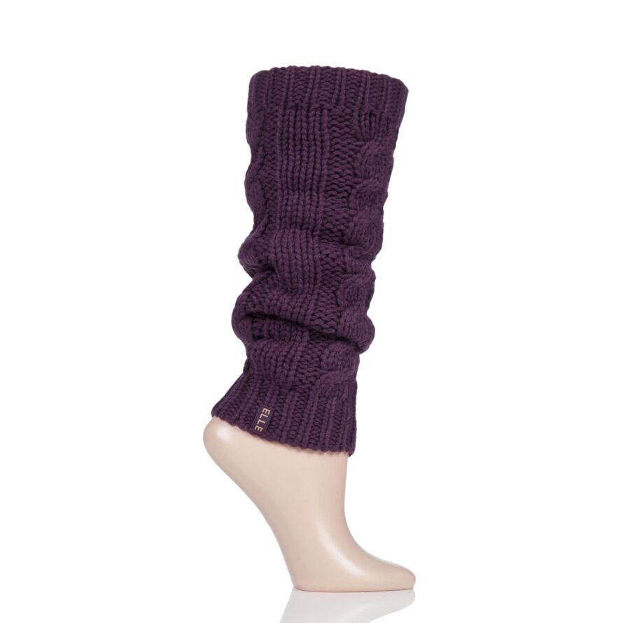 Ladies Elle Chunky Cable Knit Leg Warmers from