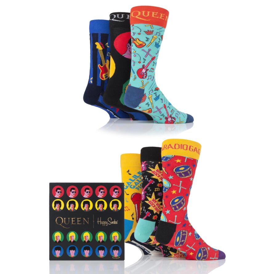 Happy Socks 6 Pair Queen 'We Will Sock You' Gift Boxed Socks from SockShop