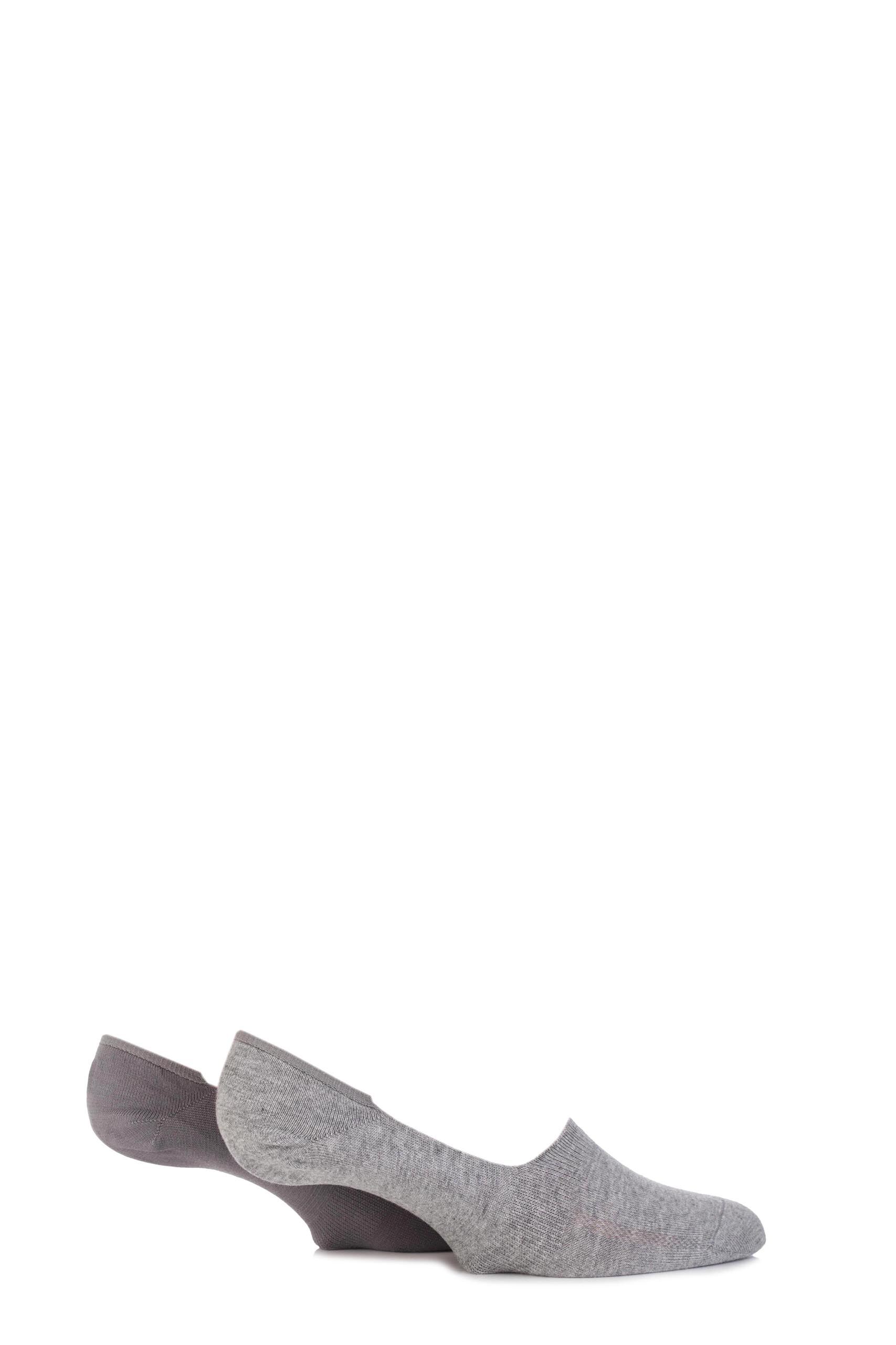 Image of 2 Pair Middle Grey Melange Levis 168SF Plain Cotton No Show Socks Men's 6-8 Mens - Levi's