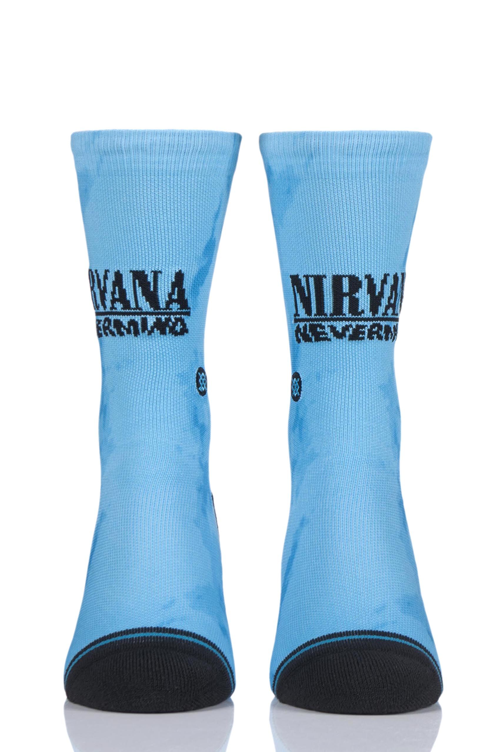 Image of 1 Pair Blue Nirvana Nevermind Socks Unisex 8.5-11.5 Mens - Stance