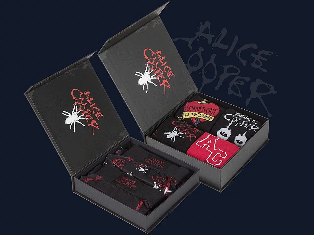 Alice Cooper 4 Pair Exclusive to SOCKSHOP Gift Boxed Cotton Socks