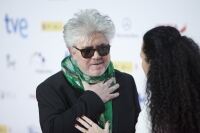 Almodóvar in scarf at Madrid awards