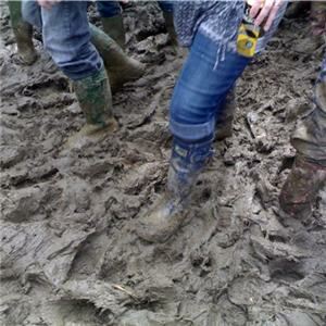 Brits in bright socks 'under festival mud'
