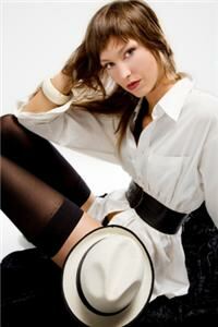 Fashionista in stockings at 62