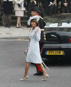 Carole Middleton follows suit in sheer tights