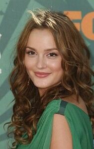 Leighton Meester goes vintage in fishnet tights