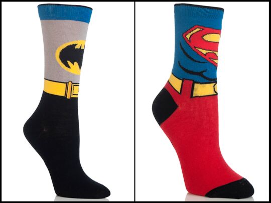 Batman and Superman socks