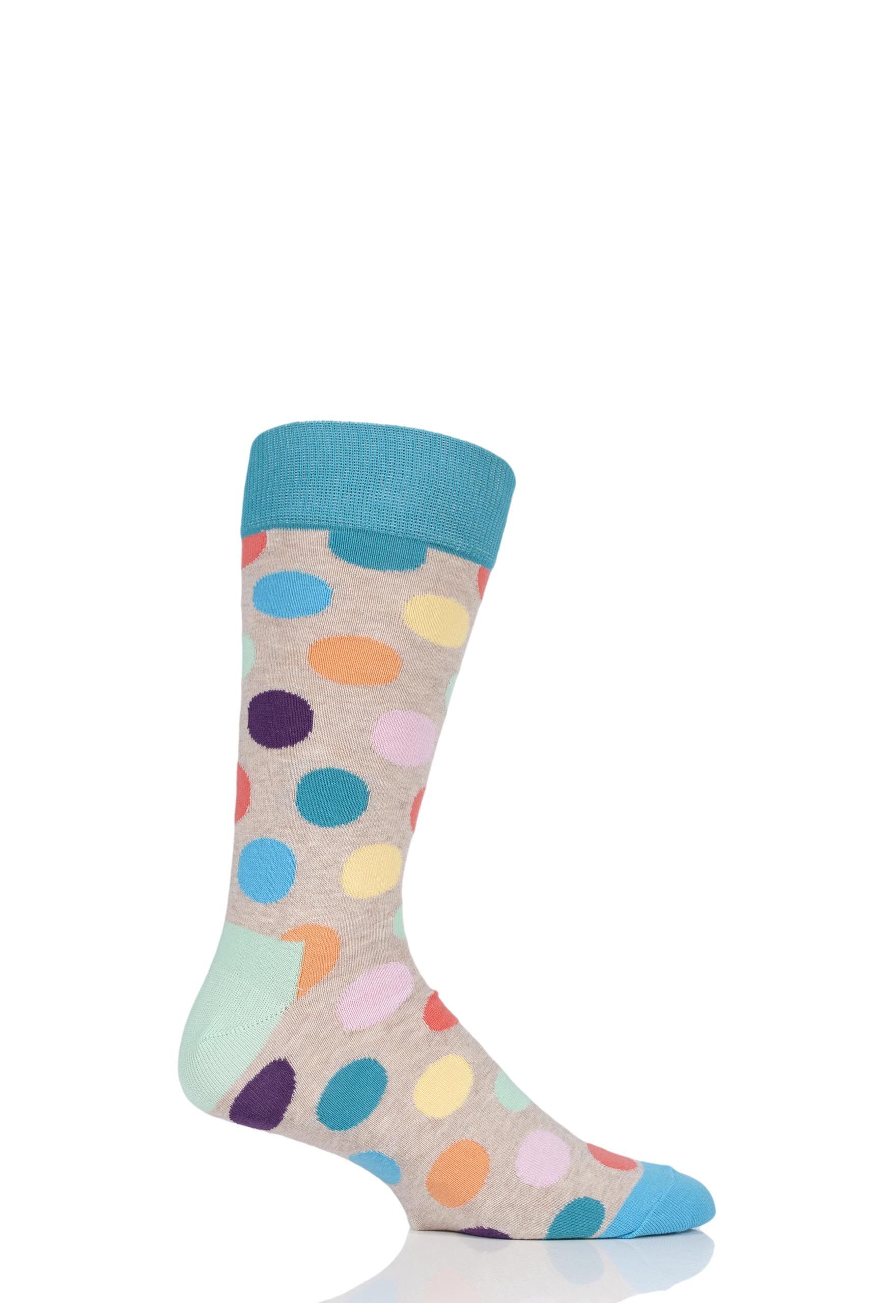 Image of 1 Pair Multi Big Dot Combed Cotton Socks Unisex 4-7 Unisex - Happy Socks