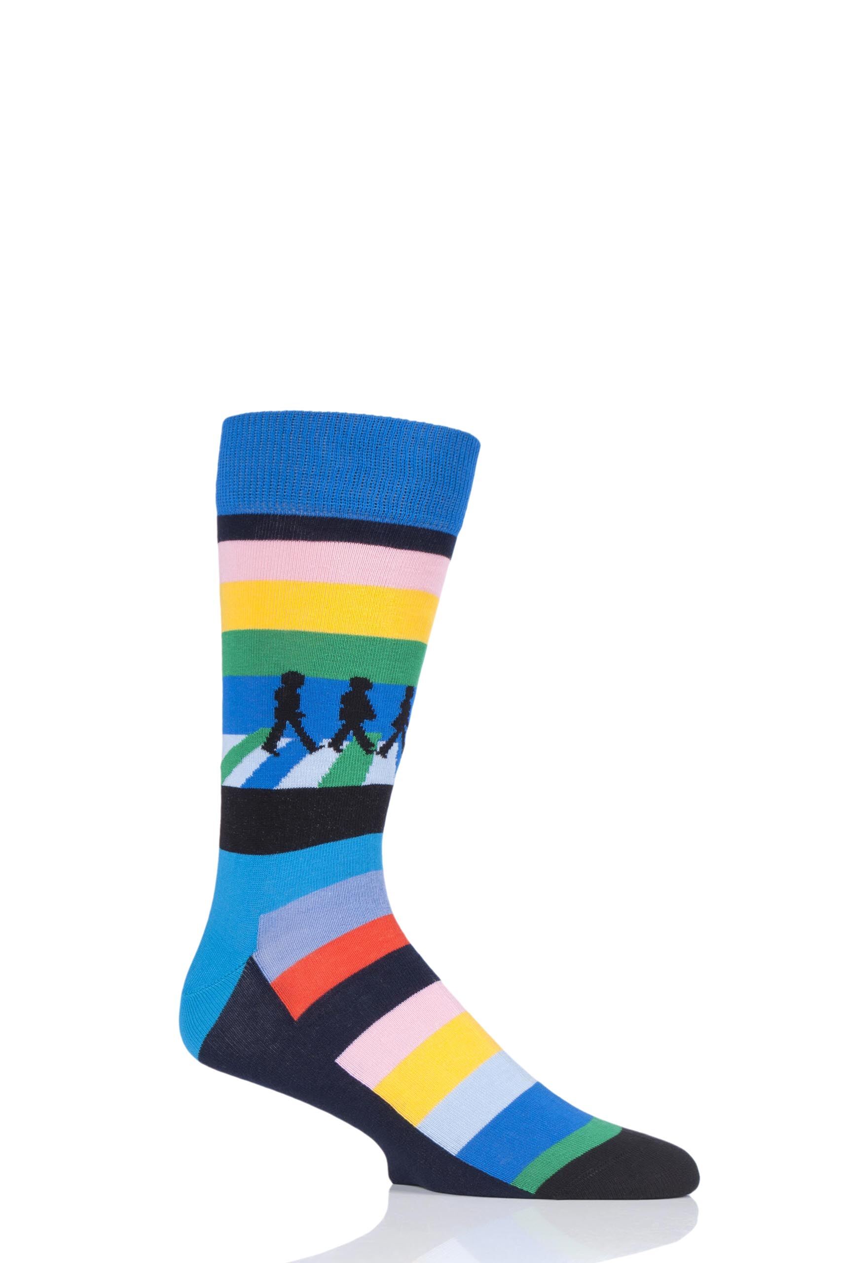 Image of 1 Pair Assorted The Beatles Abbey Road Crossing 2019 Cotton Socks Unisex 4-7 Unisex - Happy Socks