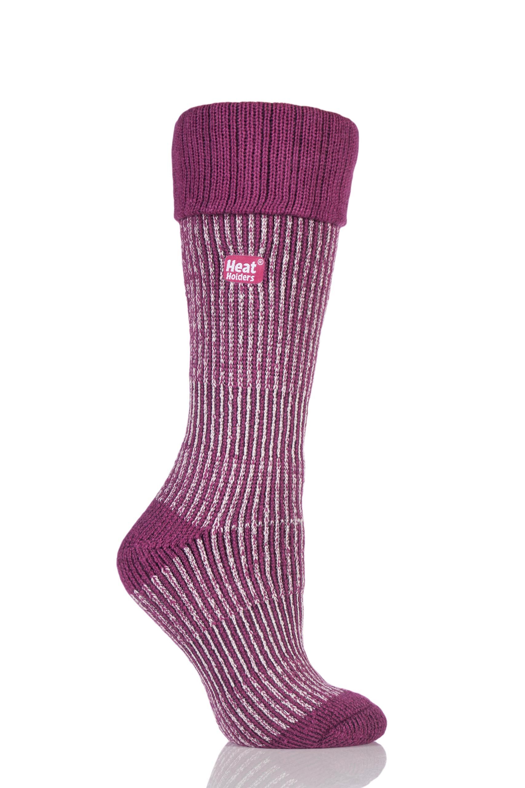 Image of 1 Pair Berry / Lightest Pink 2.3 TOG Thermal Boot Socks Ladies 4-8 Ladies - Heat Holders