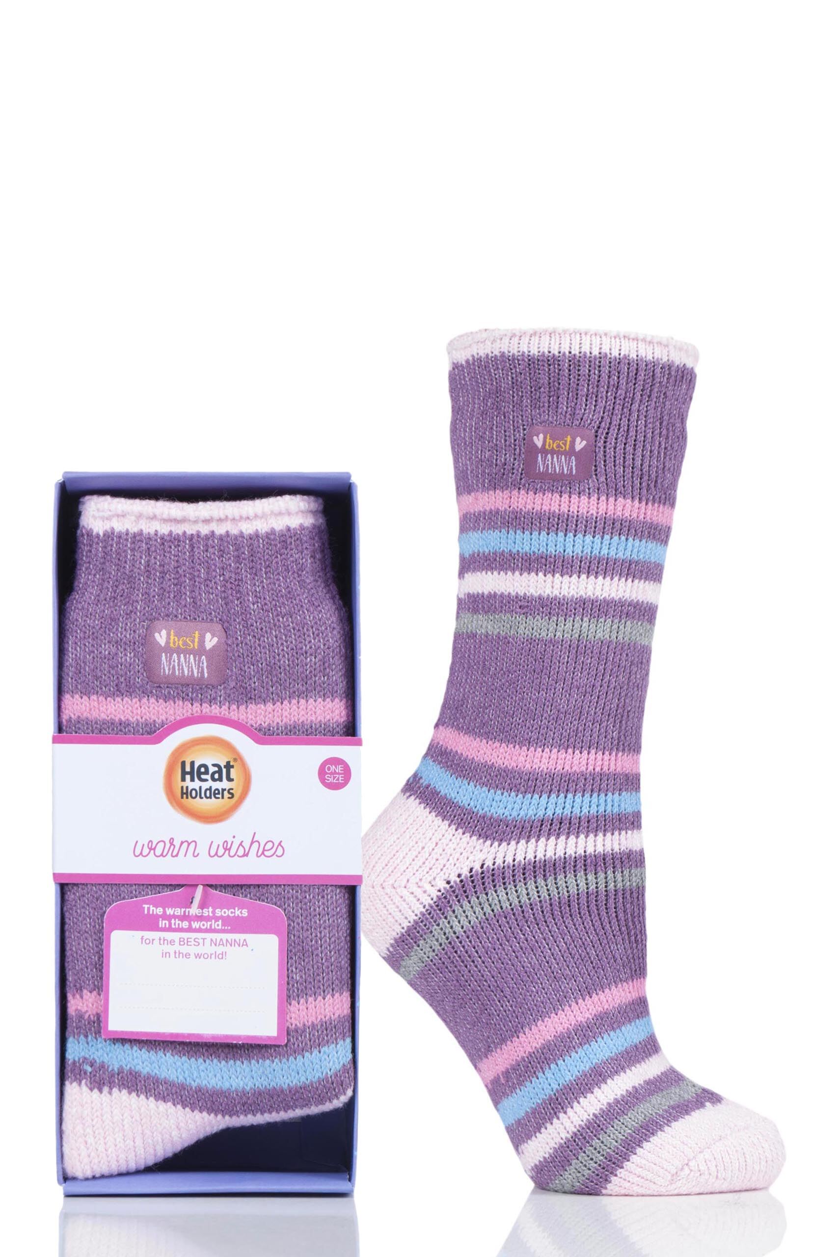 Image of 1 Pair Best Nanna Gift Boxed Socks Ladies 4-8 Ladies - Heat Holders