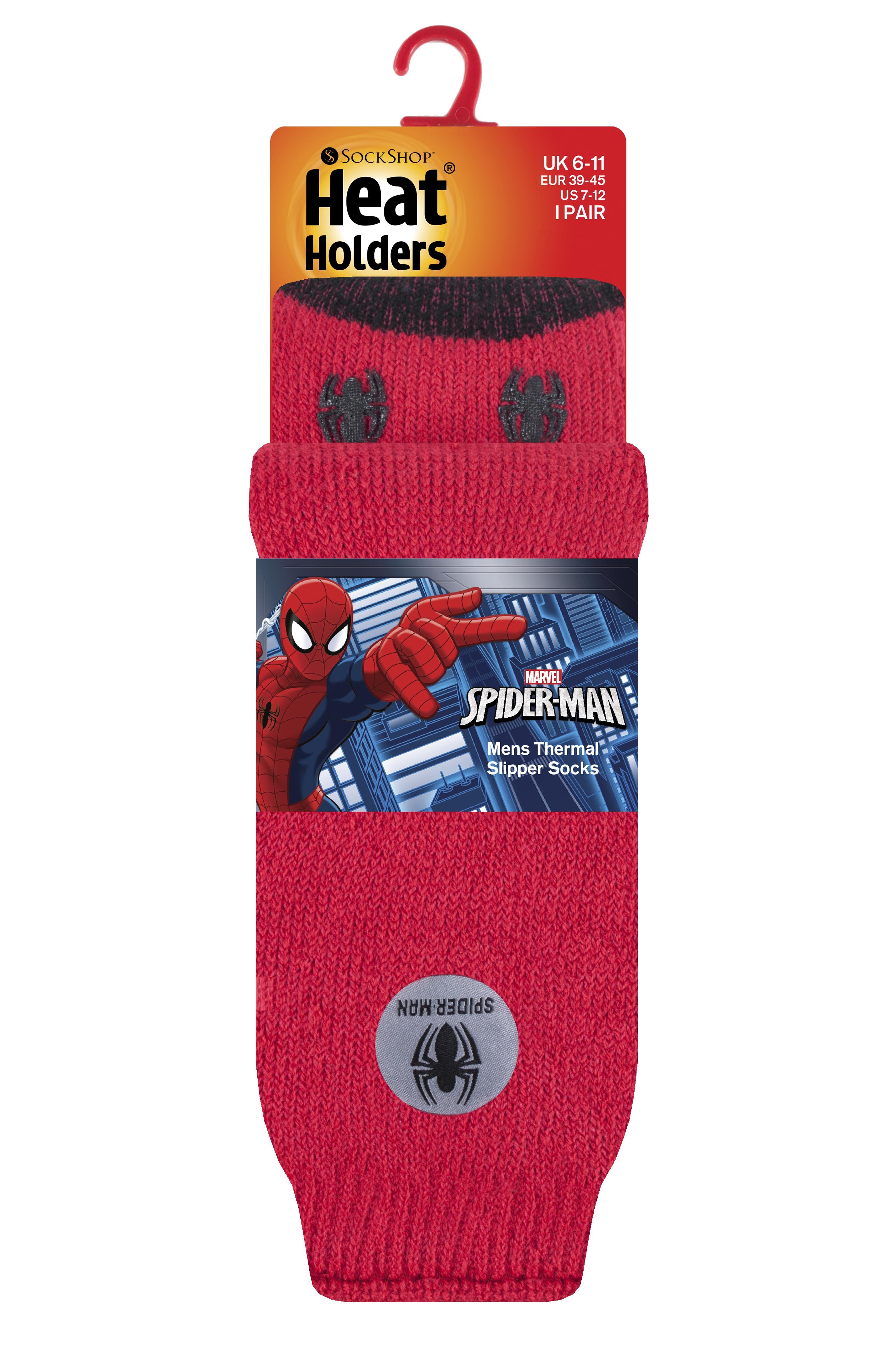 Mens SockShop Heat Holders Marvel's Spider-Man Slipper Socks from SockShop