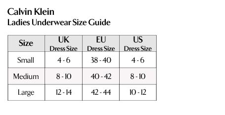 Calvin Klein Size Chart Women