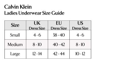 calvin klein pants size chart