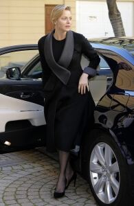 Charlene in sheer tights in Monaco